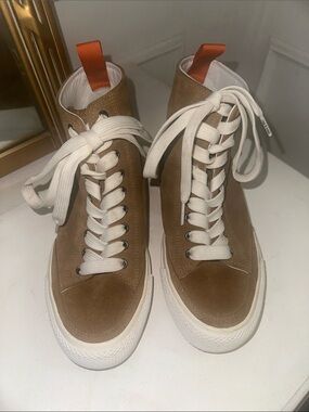 Rag & Bone Tan Suede High Top Sneakers Size 6.5 Casual Luxury Chunky